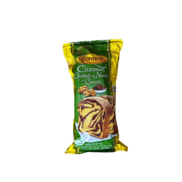 Cozonac Boromir cu nuca si cacao 450g